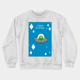 Happy Birthday - Alien UFO Sloth Crewneck Sweatshirt